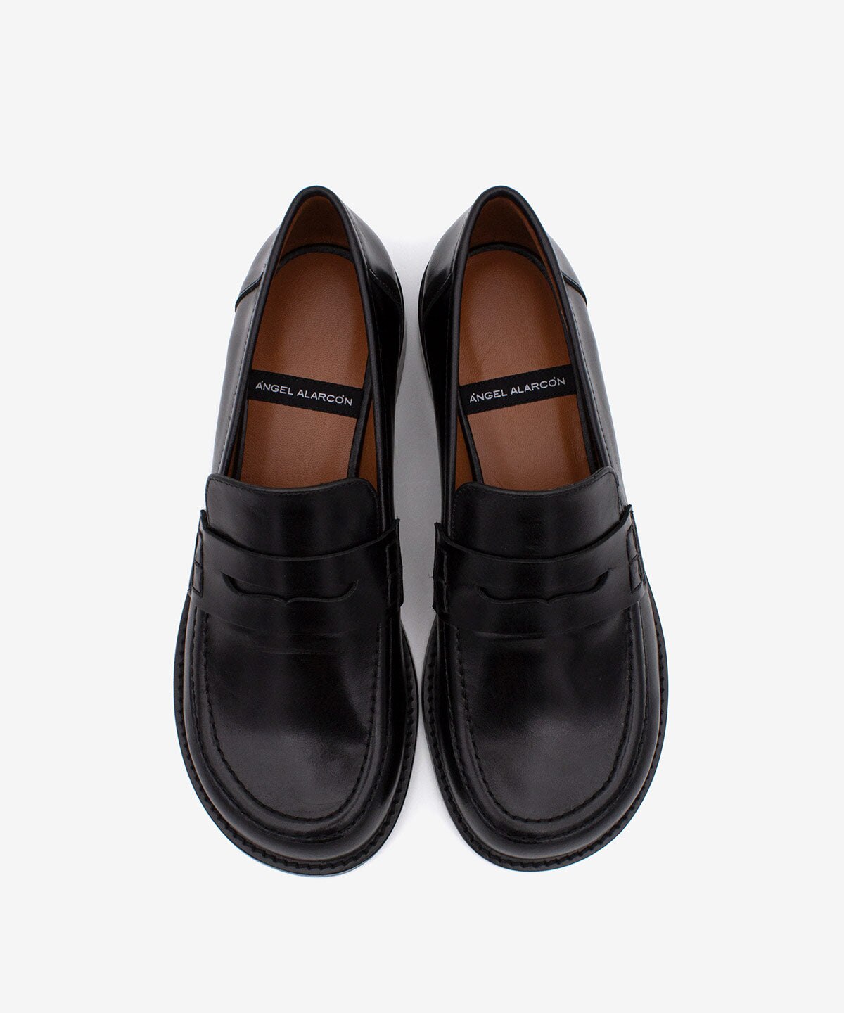 Mocasines de mujer de piel con antifaz - Ángel Alarcón - Negro Negro-4