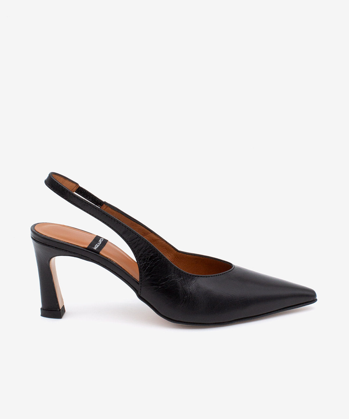 Ángel Alarcón - Zapato de salón destalonado de mujer de punta fina y tacón alto de piel texturizada, NARA.