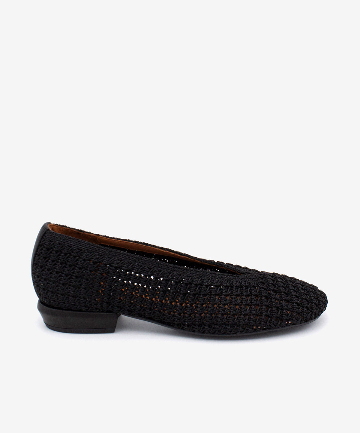 Bailarinas de mujer trenzadas con tacon bajo de woven pu y piel, ursula - Ángel Alarcón - Negro Negro-1
