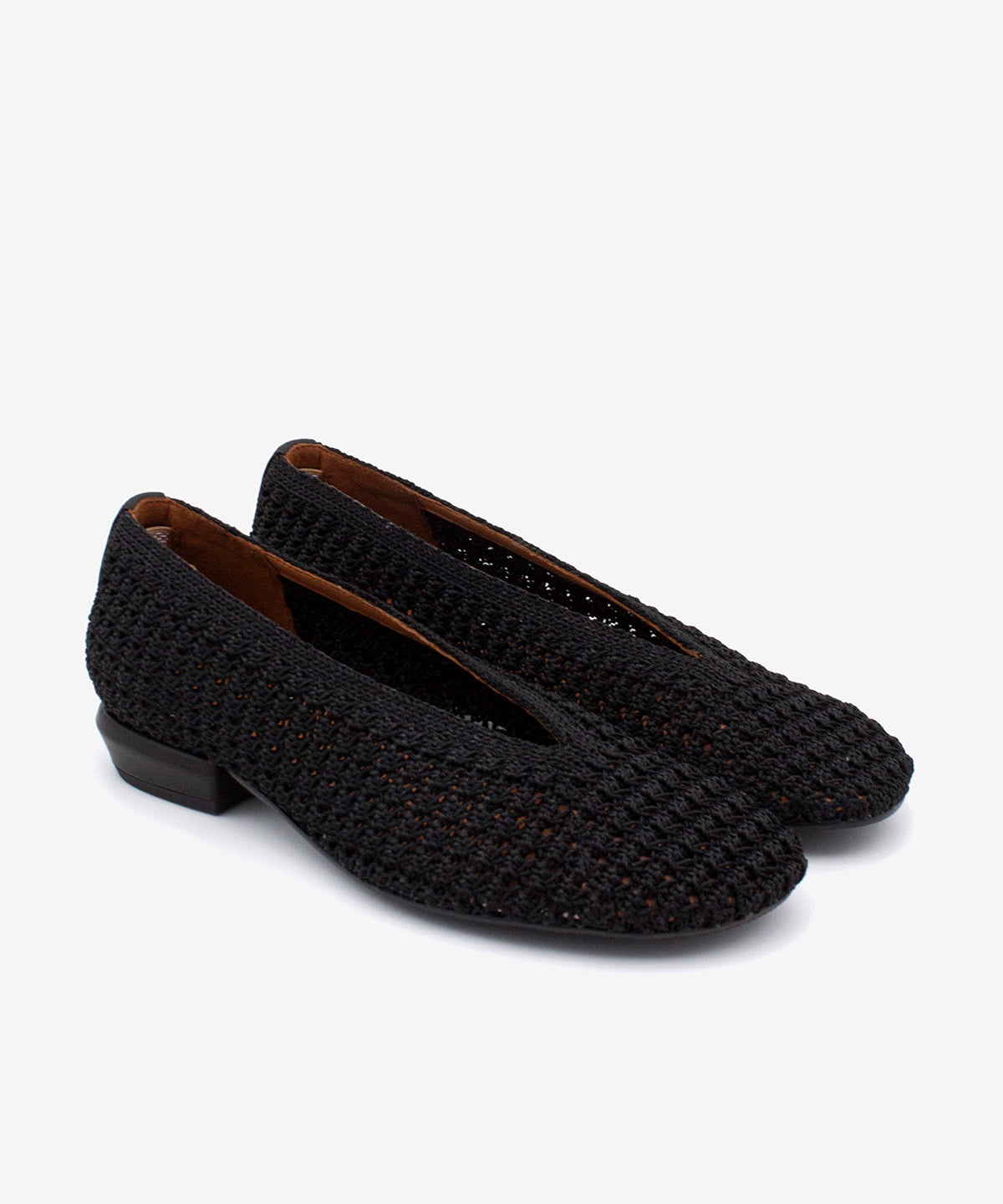 Bailarinas de mujer trenzadas con tacon bajo de woven pu y piel, ursula - Ángel Alarcón - Negro Negro-3
