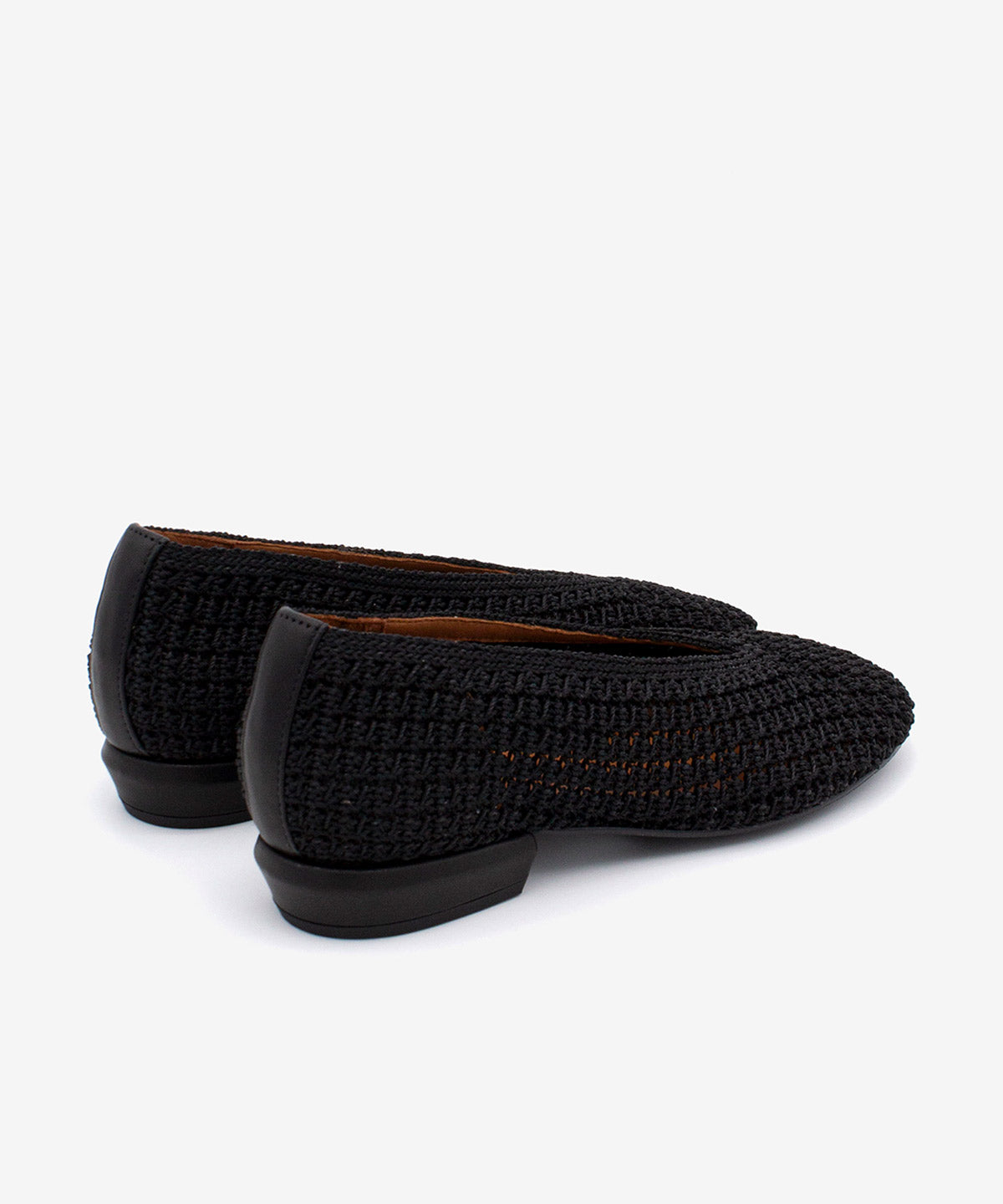 Bailarinas de mujer trenzadas con tacon bajo de woven pu y piel, ursula - Ángel Alarcón - Negro Negro-2