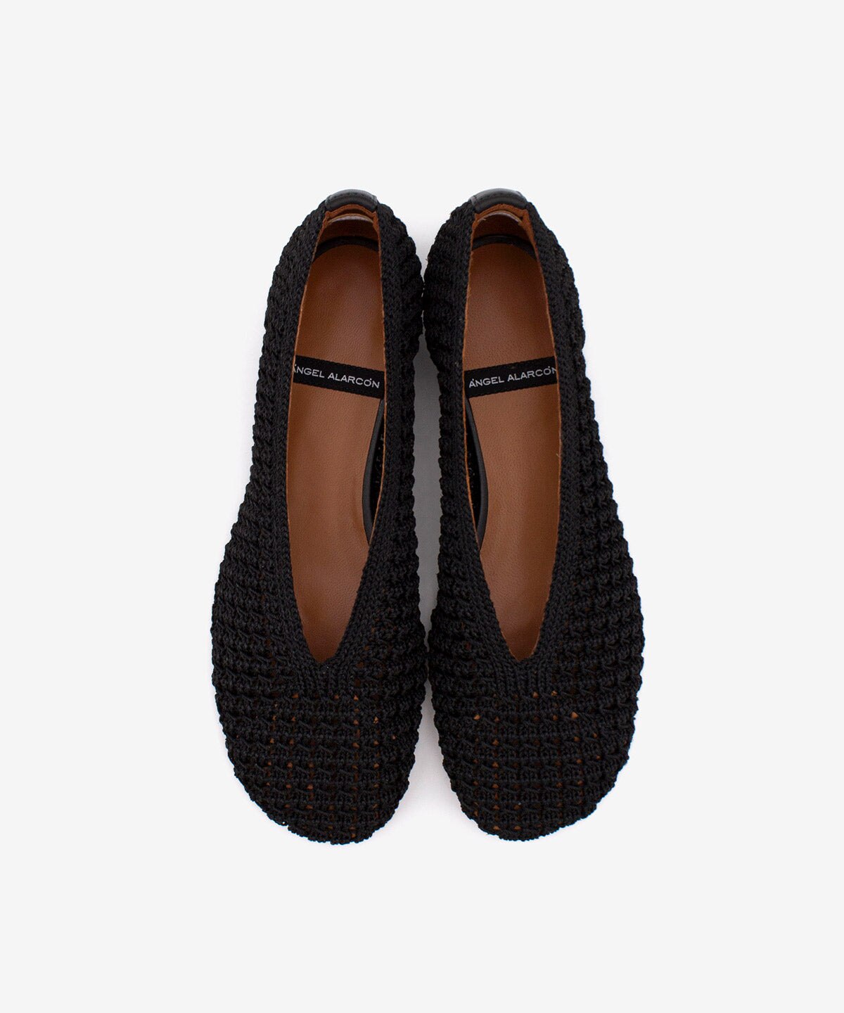 Bailarinas de mujer trenzadas con tacon bajo de woven pu y piel, ursula - Ángel Alarcón - Negro Negro-4
