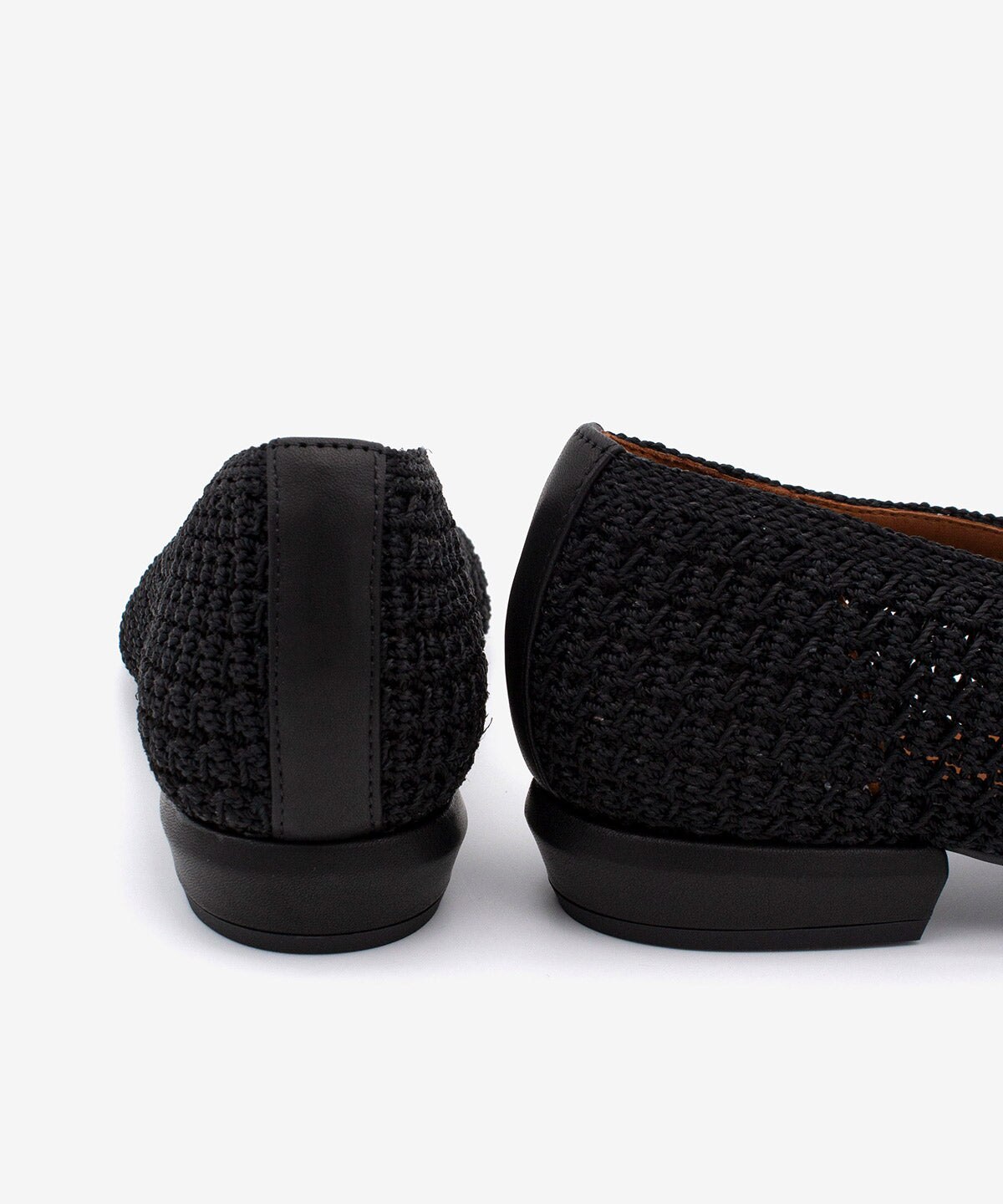 Bailarinas de mujer trenzadas con tacon bajo de woven pu y piel, ursula - Ángel Alarcón - Negro Negro-5