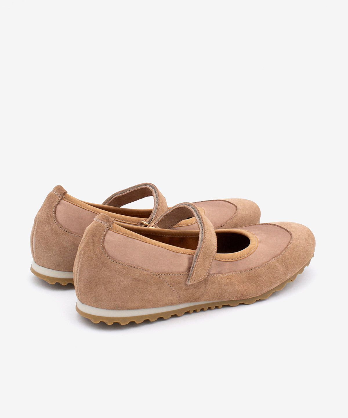 Merceditas planas deportivas de mujer de serraje, DABLO - Ángel Alarcón - Beige Beige-2