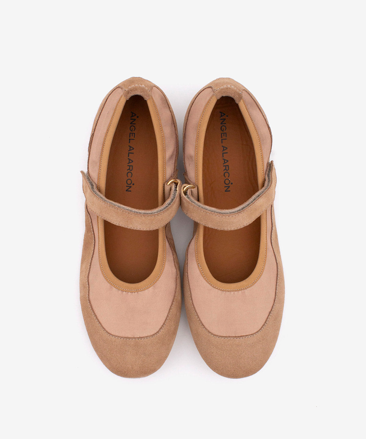 Merceditas planas deportivas de mujer de serraje, DABLO - Ángel Alarcón - Beige Beige-4
