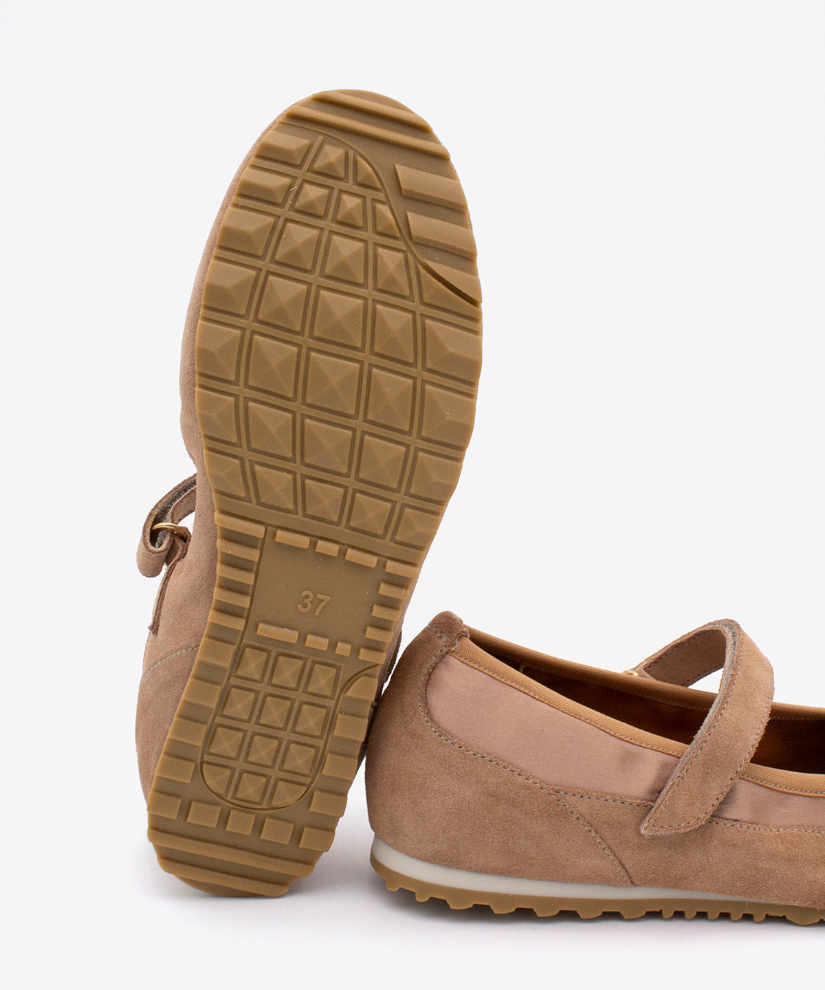 Merceditas planas deportivas de mujer de serraje, DABLO - Ángel Alarcón - Beige Beige-5