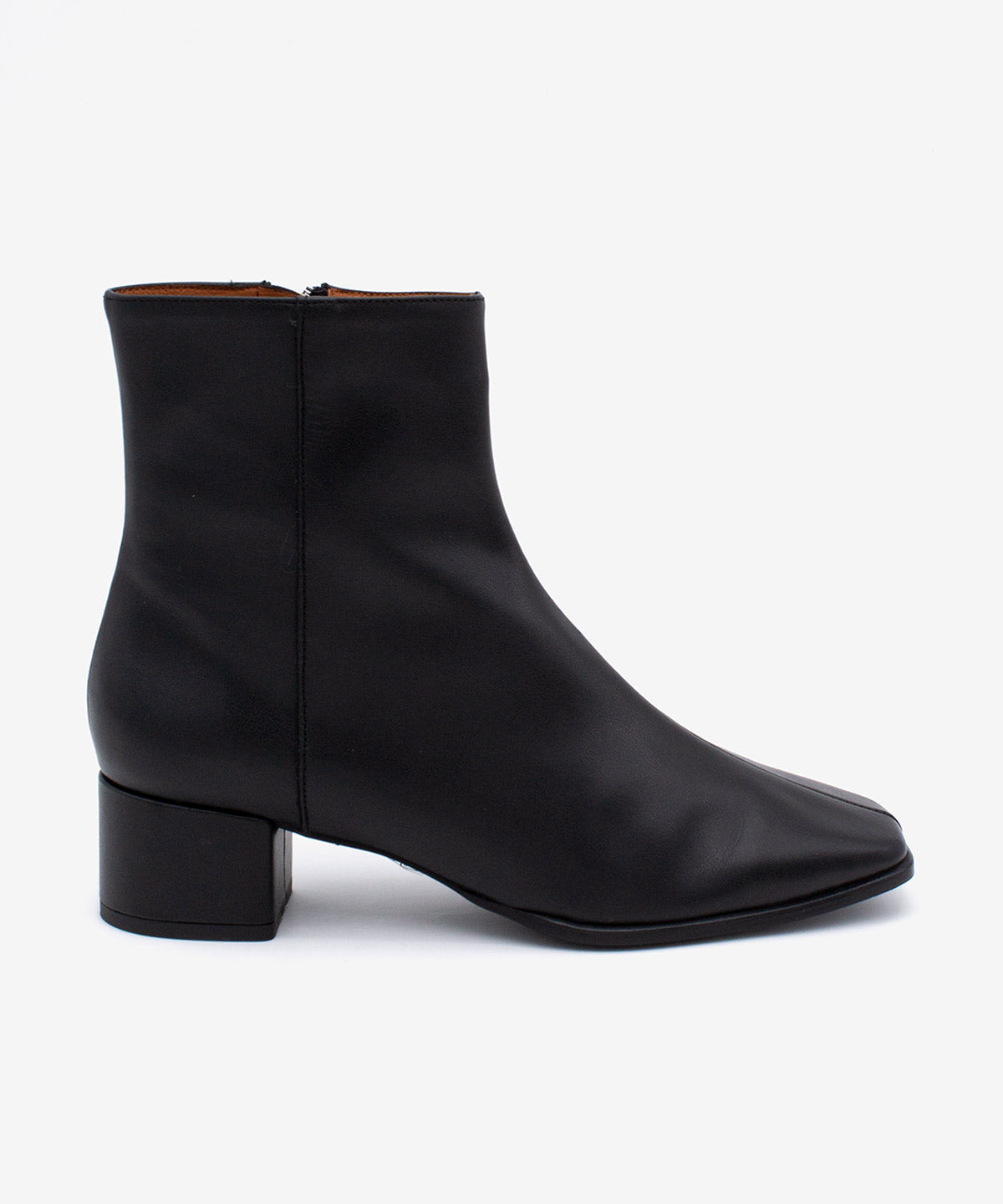 Botines básicos de mujer de tacón cómodo ancho de piel lisa, gretel - Ángel Alarcón - Negro Negro-1