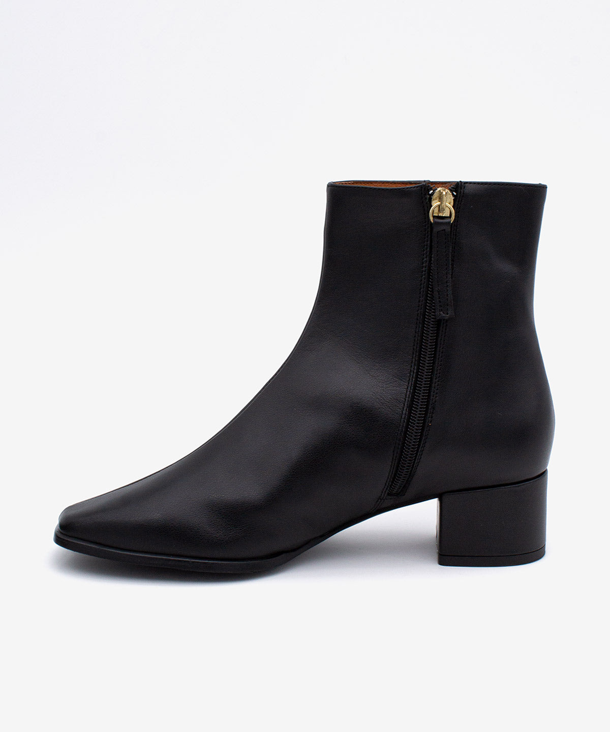 Botines básicos de mujer de tacón cómodo ancho de piel lisa, gretel - Ángel Alarcón - Negro Negro-5