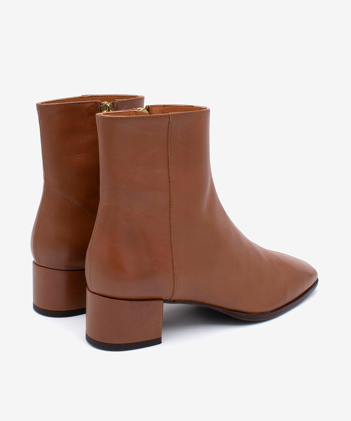 Botines básicos de mujer de tacón cómodo ancho de piel lisa, gretel - Ángel Alarcón - Cuero Cuero-5