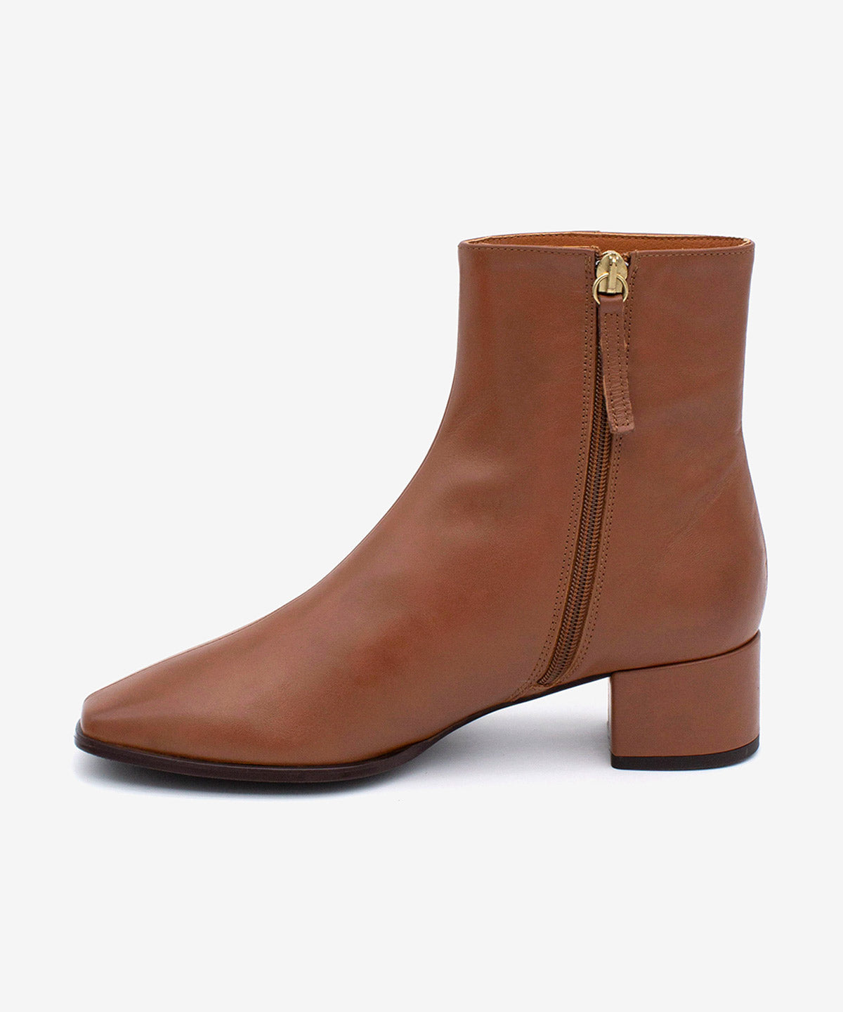 Botines básicos de mujer de tacón cómodo ancho de piel lisa, gretel - Ángel Alarcón - Cuero Cuero-6