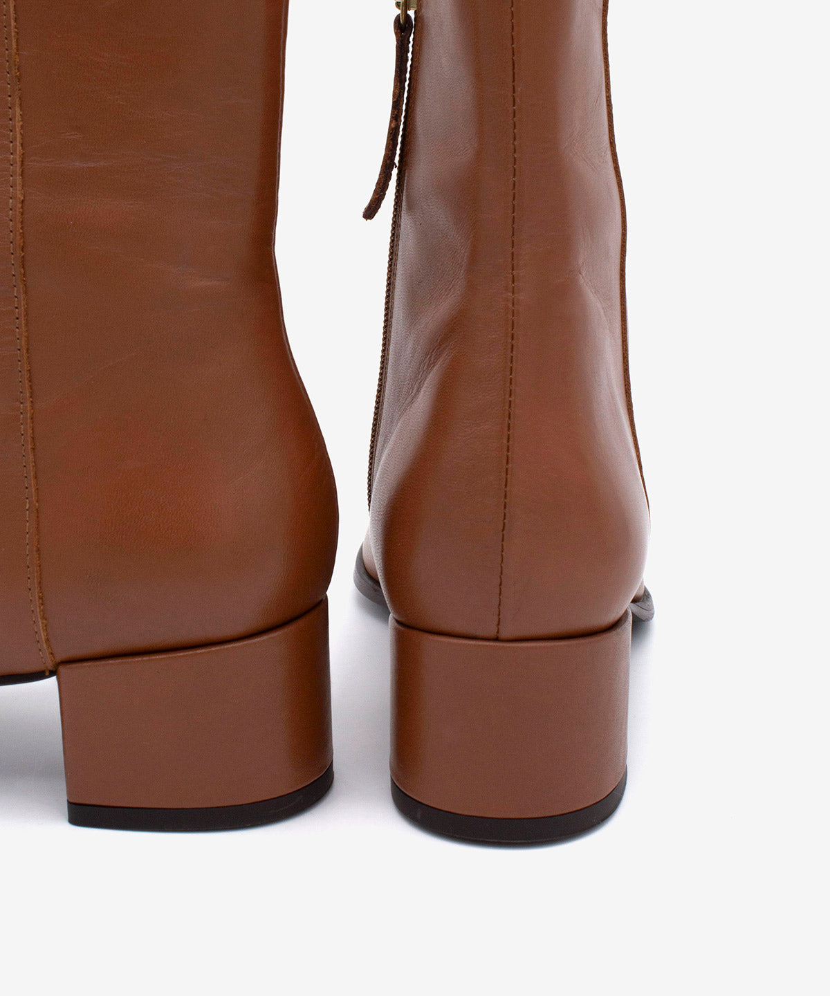 Botines básicos de mujer de tacón cómodo ancho de piel lisa, gretel - Ángel Alarcón - Cuero Cuero-3