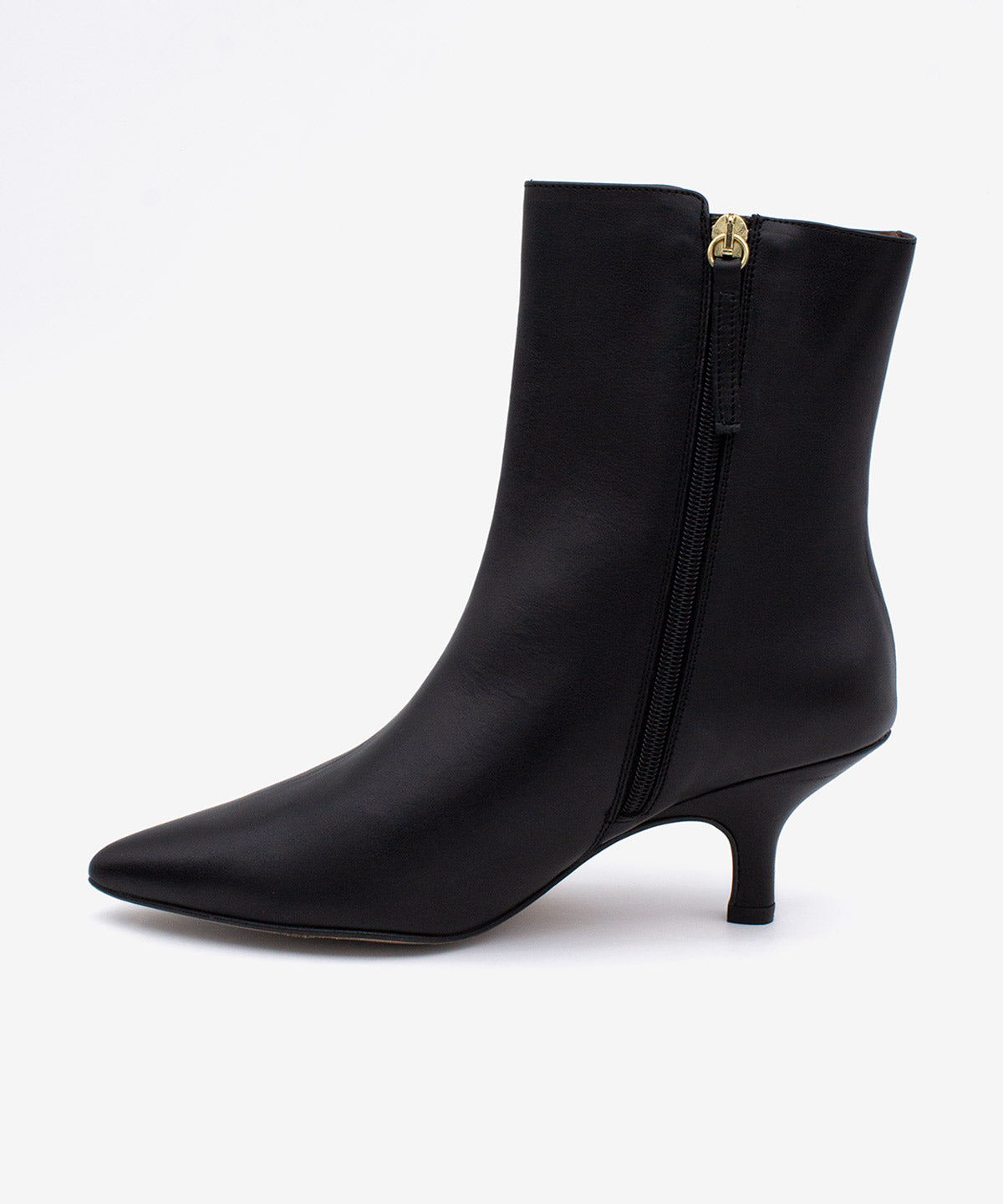 Botines básicos de mujer de tacón medio de punta fina de piel lisa, dayana - Ángel Alarcón - Negro Negro-5