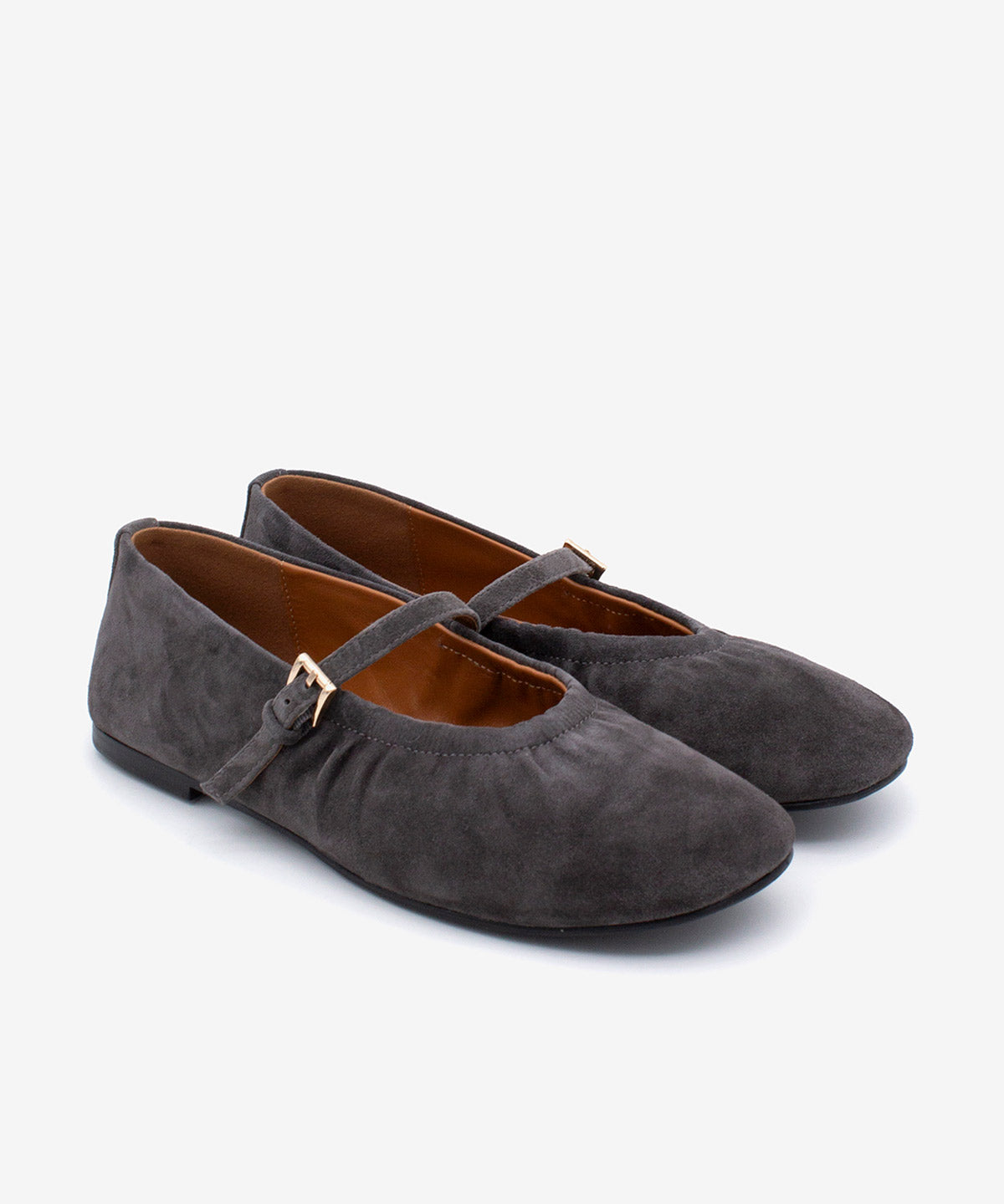 Merceditas planas de mujer cómodas que se adaptan al pie de ante, jenna - Ángel Alarcón - Gris marengo Gris marengo-5