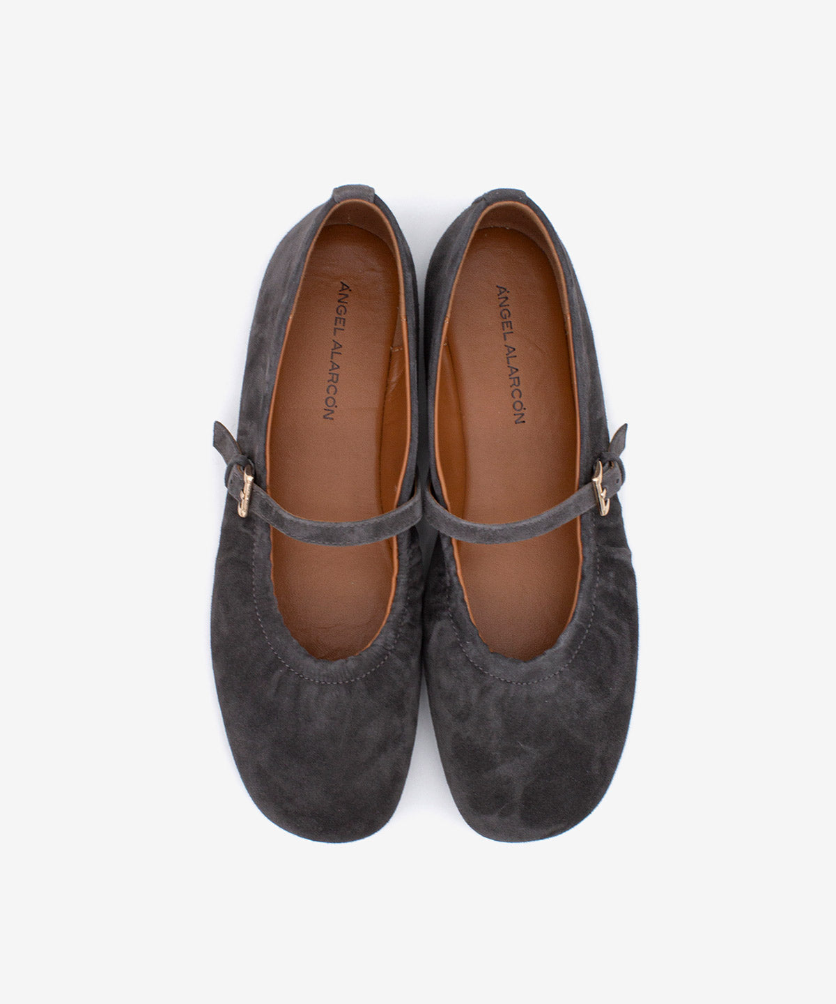 Merceditas planas de mujer cómodas que se adaptan al pie de ante, jenna - Ángel Alarcón - Gris marengo Gris marengo-6