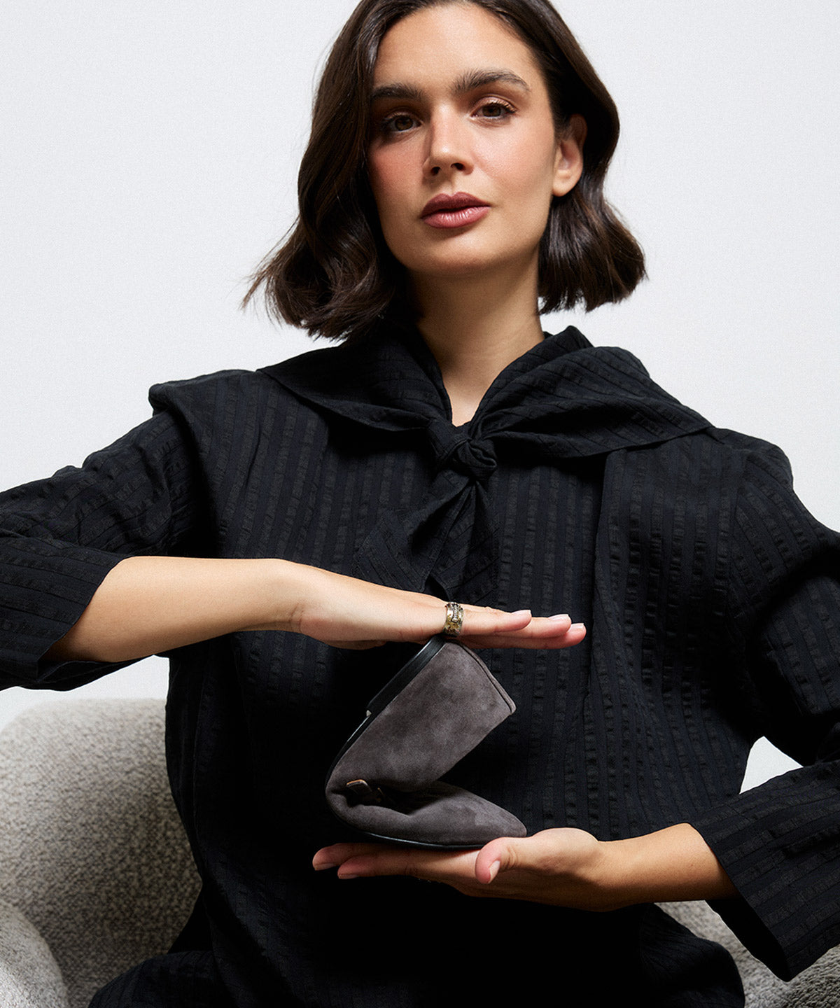 Merceditas planas de mujer cómodas que se adaptan al pie de ante, jenna - Ángel Alarcón - Gris marengo Gris marengo-2