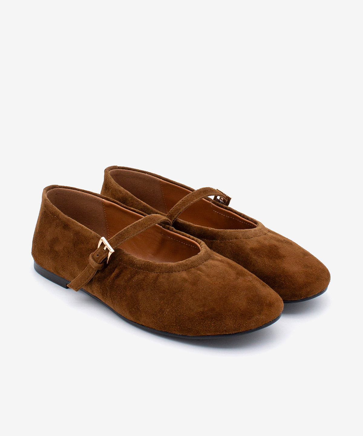 Merceditas planas de mujer cómodas que se adaptan al pie de ante, jenna - Ángel Alarcón - Camel Camel-5