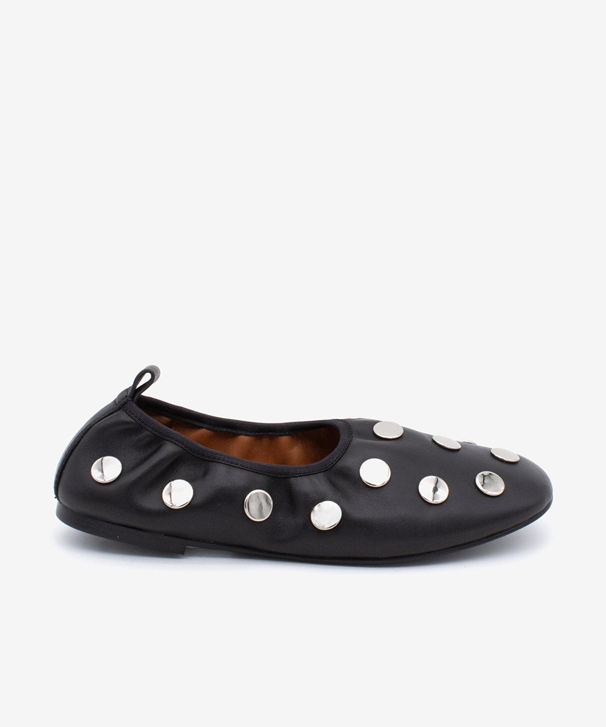 Bailarinas planas de mujer con tachas de estilo rock & roll de piel suave mestizo, felicia - Ángel Alarcón - Negro Negro-1