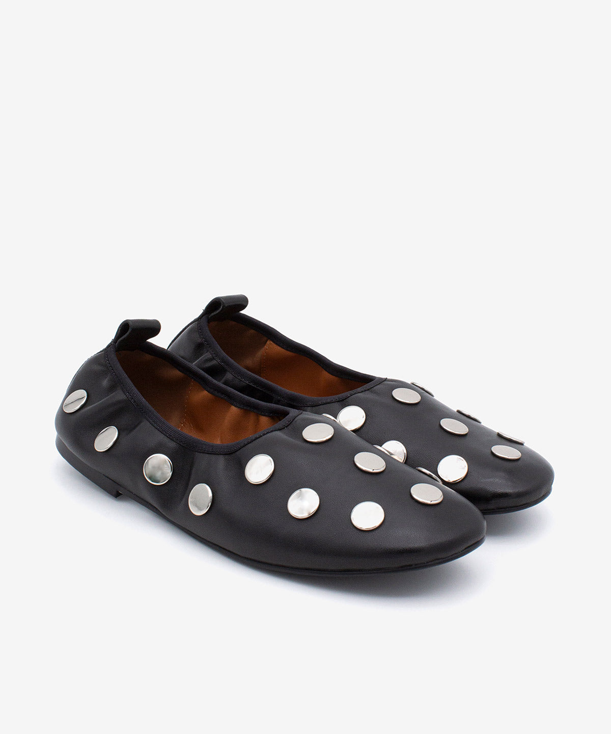 Bailarinas planas de mujer con tachas de estilo rock & roll de piel suave mestizo, felicia - Ángel Alarcón - Negro Negro-4