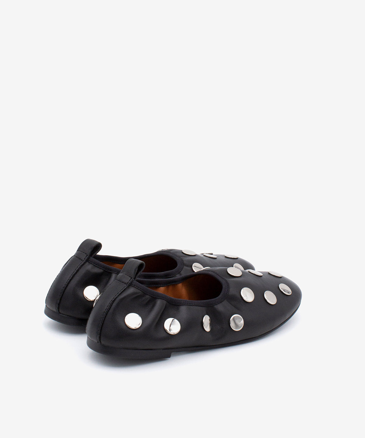 Bailarinas planas de mujer con tachas de estilo rock & roll de piel suave mestizo, felicia - Ángel Alarcón - Negro Negro-3