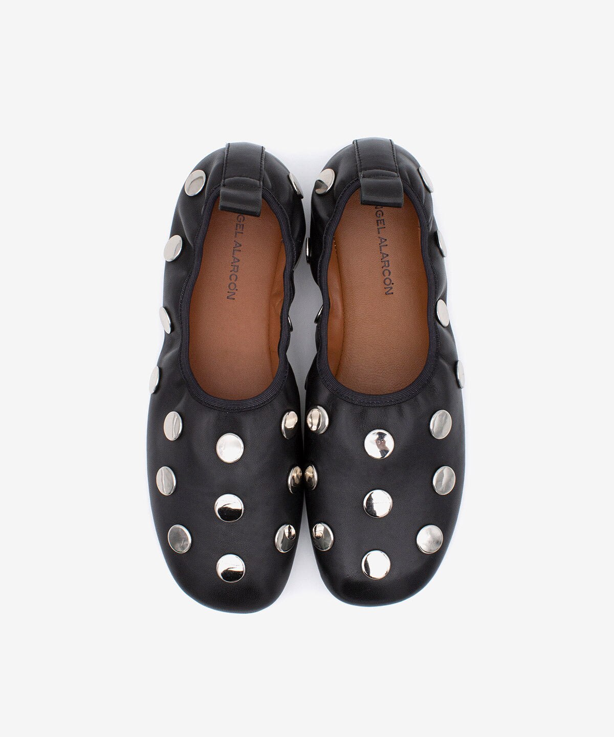 Bailarinas planas de mujer con tachas de estilo rock & roll de piel suave mestizo, felicia - Ángel Alarcón - Negro Negro-5