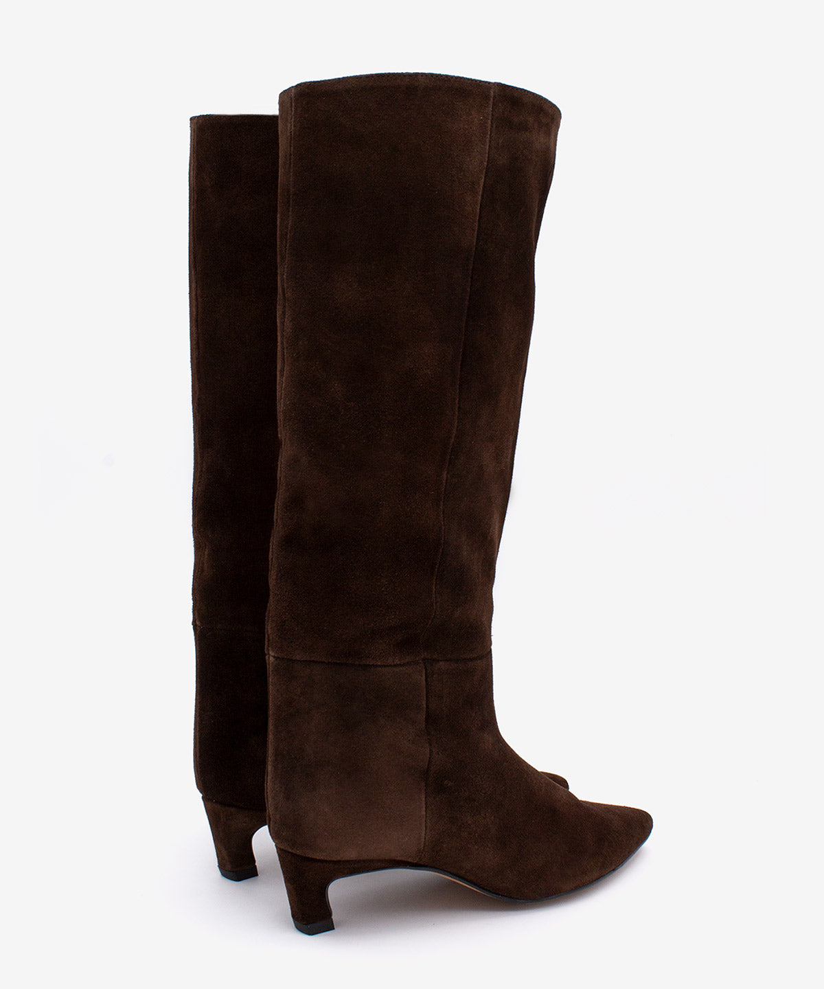 Botas básicas de mujer de tipo gaucha moderna de tacón bajo de serraje, gaelle - Ángel Alarcón - Marrón oscuro Marrón oscuro-4