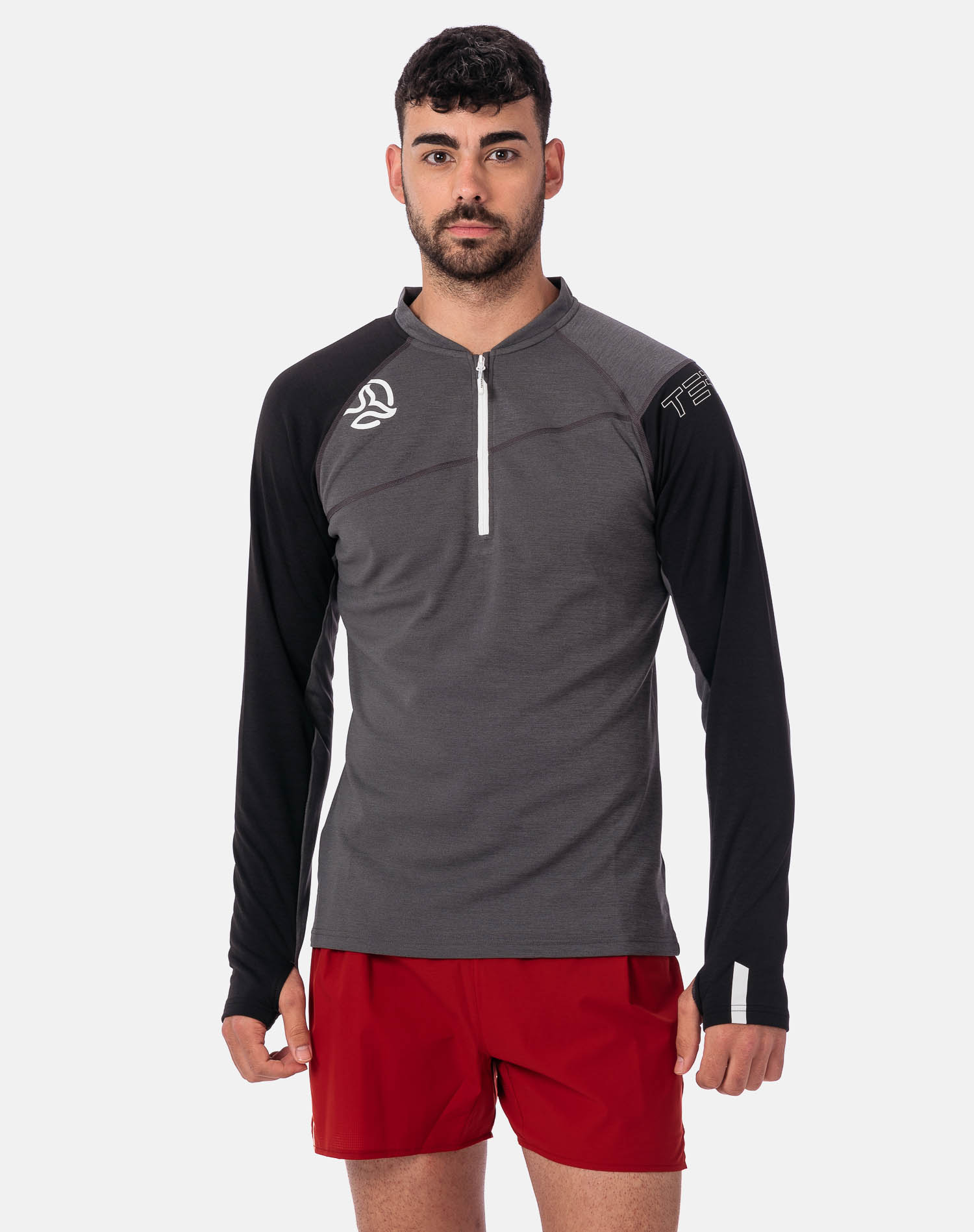 Camiseta de hombre Kripton 1/2 Zip M Ternua - Gris oscuro Gris oscuro-3