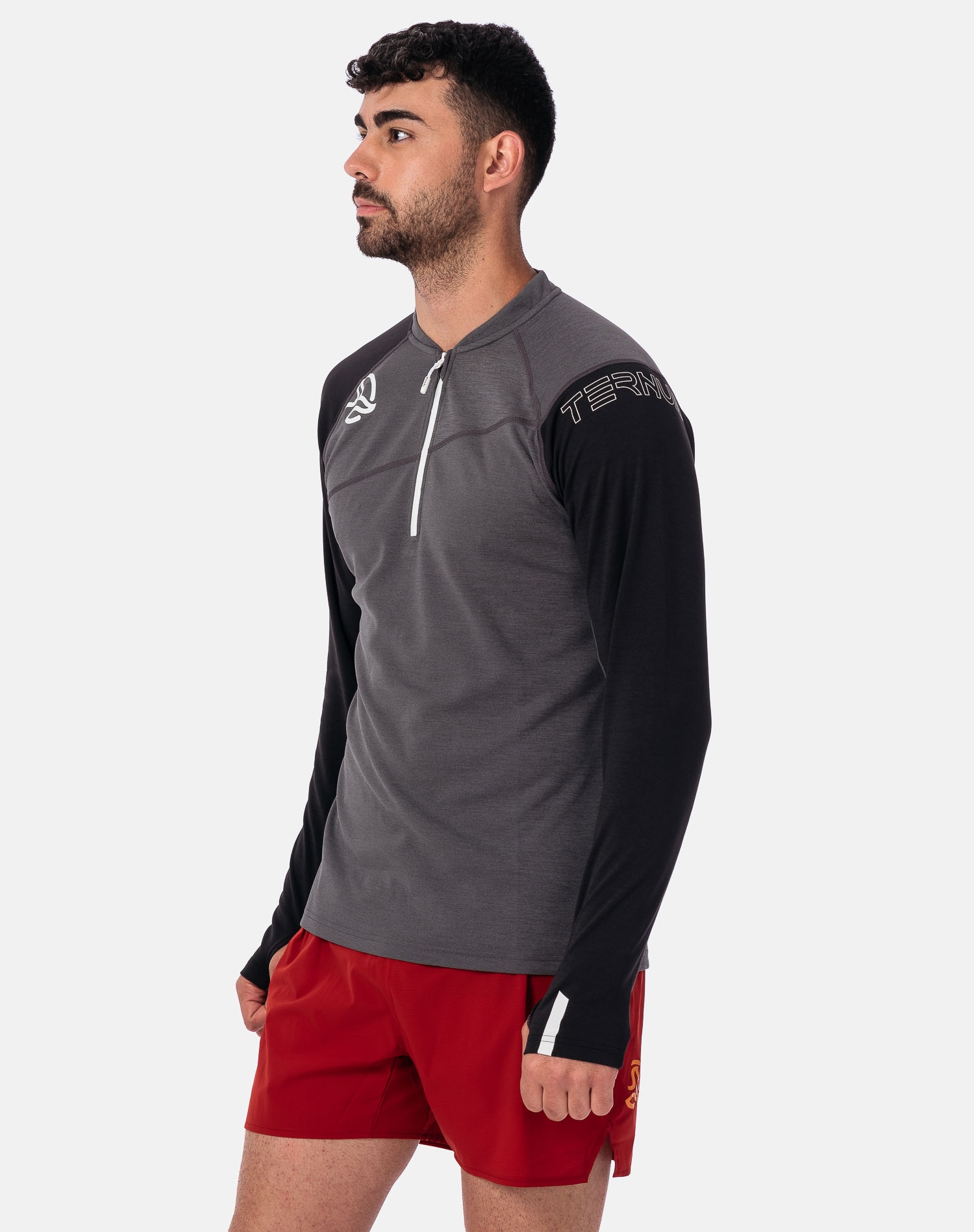 Camiseta de hombre Kripton 1/2 Zip M Ternua - Gris oscuro Gris oscuro-4