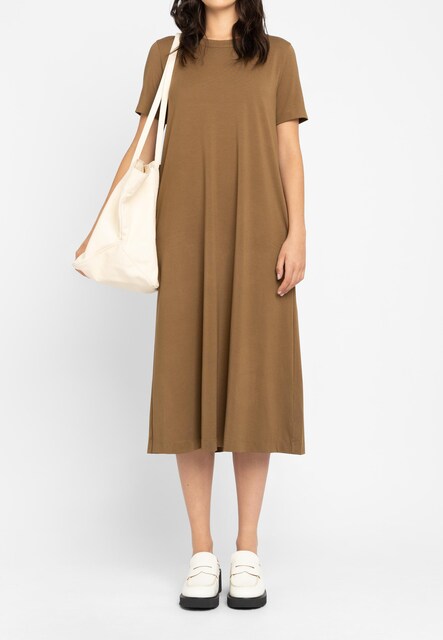 Imagen 0 de Vestido midi manga corta cuello redondo