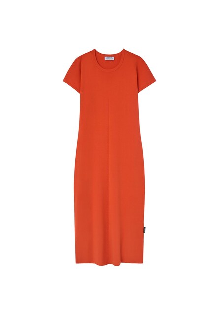 Imagen 0 de Vestido midi manga corta de algodón