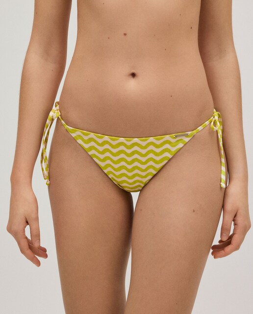 Imagen 0 de Braga bikini mini anudada estampado ondas