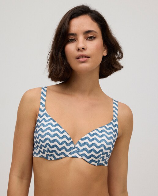 Imagen 0 de Top bikini aro estampado ondas