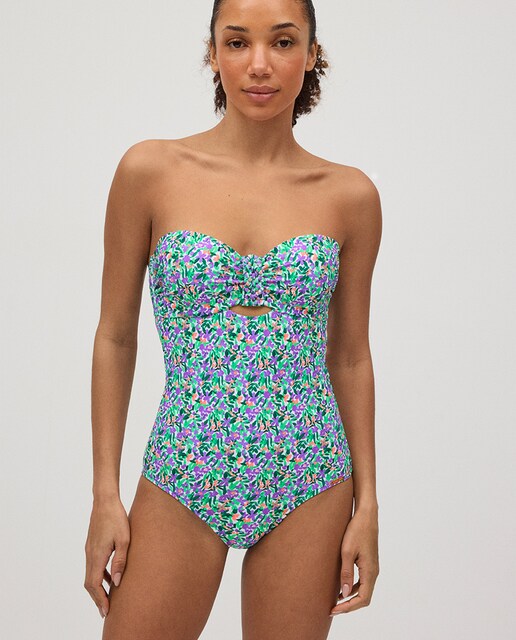 Imagen 0 de Bañador bandeau reductor tirantes regulables estampado flores