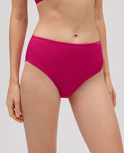 Imagen 0 de Braga de bikini alta reductora tejido piqué estampado liso