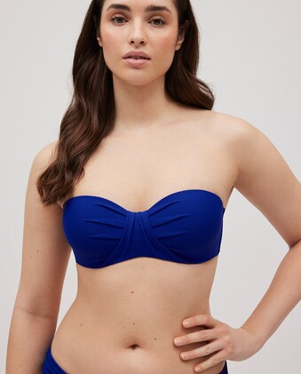 Bikini Micropiqué Coppa C Top Bikini YSABEL MORA Blu Micropiqué