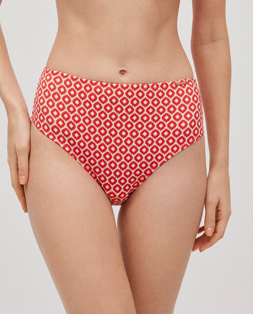 Imagen 0 de Braga de bikini alta reductora tejido piqué estampada