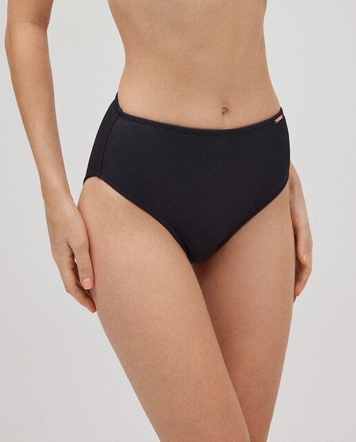 Imagen 0 de Braga de bikini alta reductora tejido piqué estampado liso