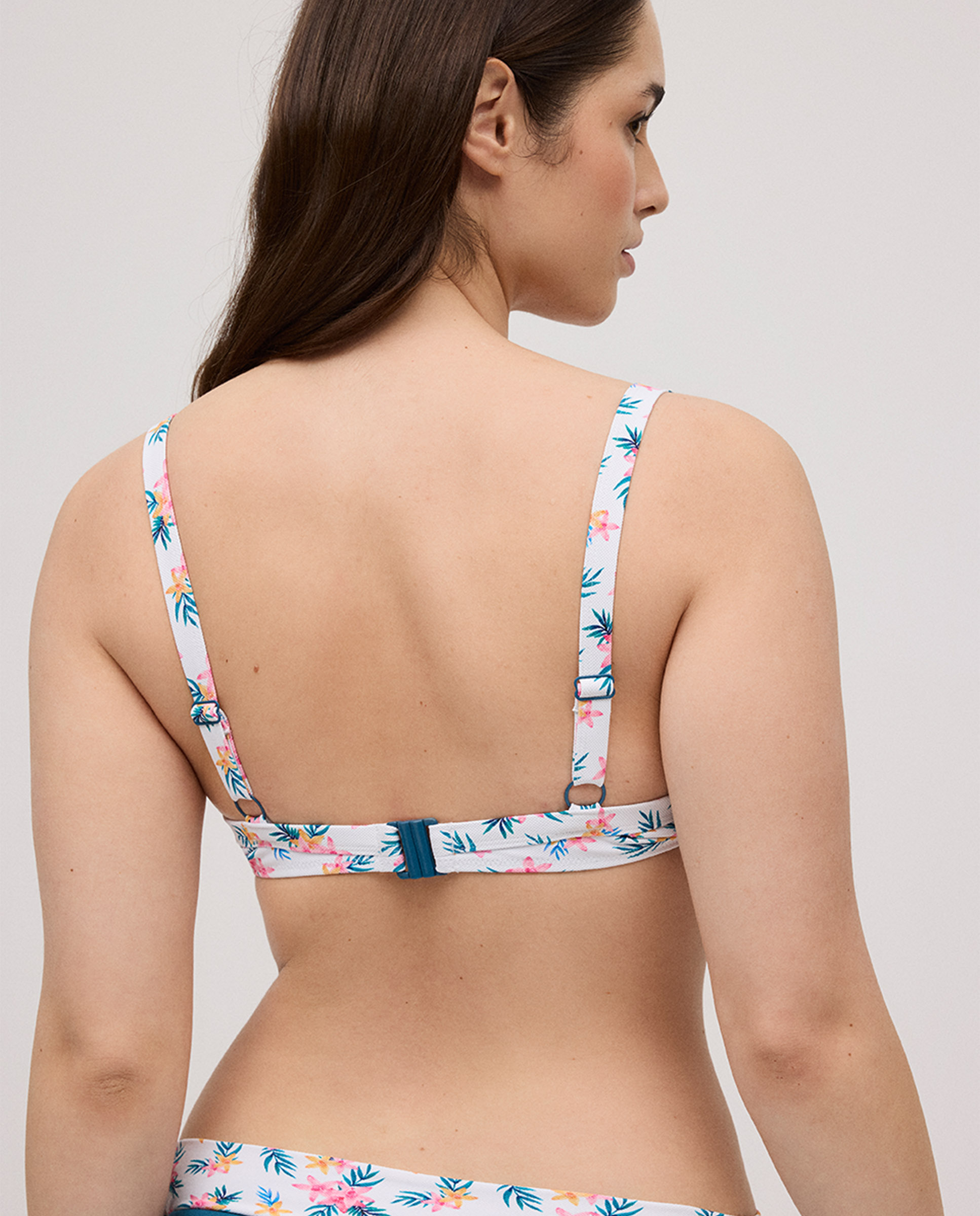 Bikini Micropiqué Coppa C Top Bikini YSABEL MORA Blu Micropiqué