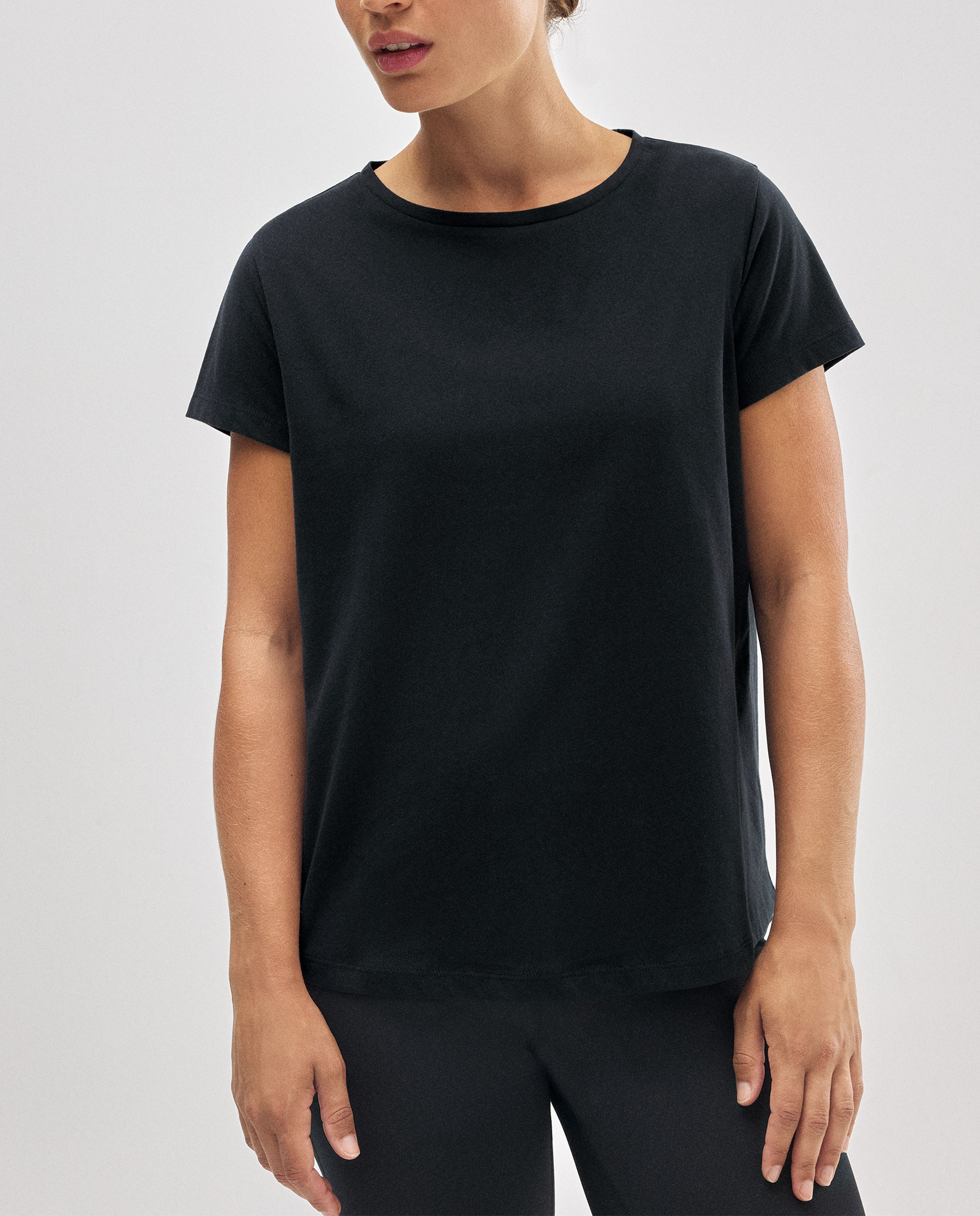 Camiseta deportiva algodón básica estilo deportivo - Ysabel Mora - Negro Negro-1