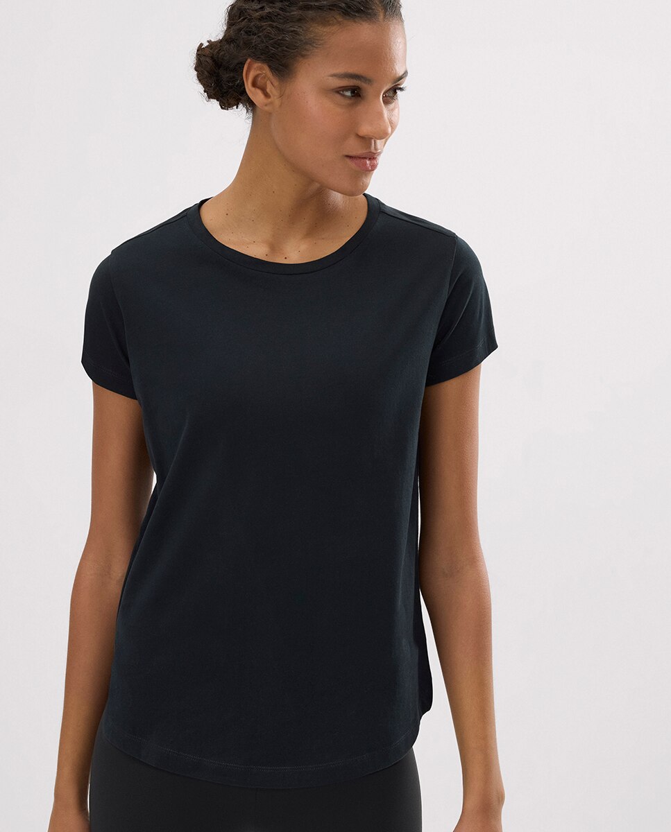 Camiseta deportiva algodón básica estilo deportivo - Ysabel Mora - Negro Negro-5
