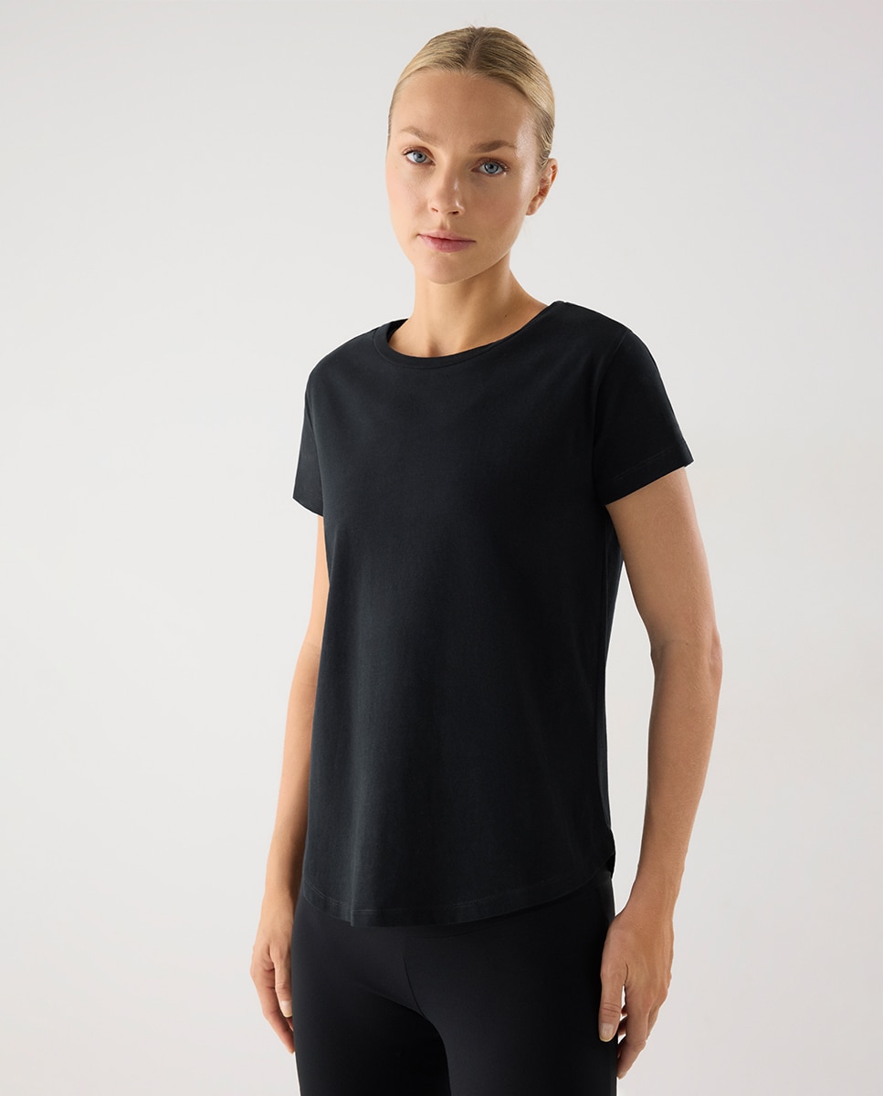 Camiseta deportiva algodón básica estilo deportivo - Ysabel Mora - Negro Negro-8