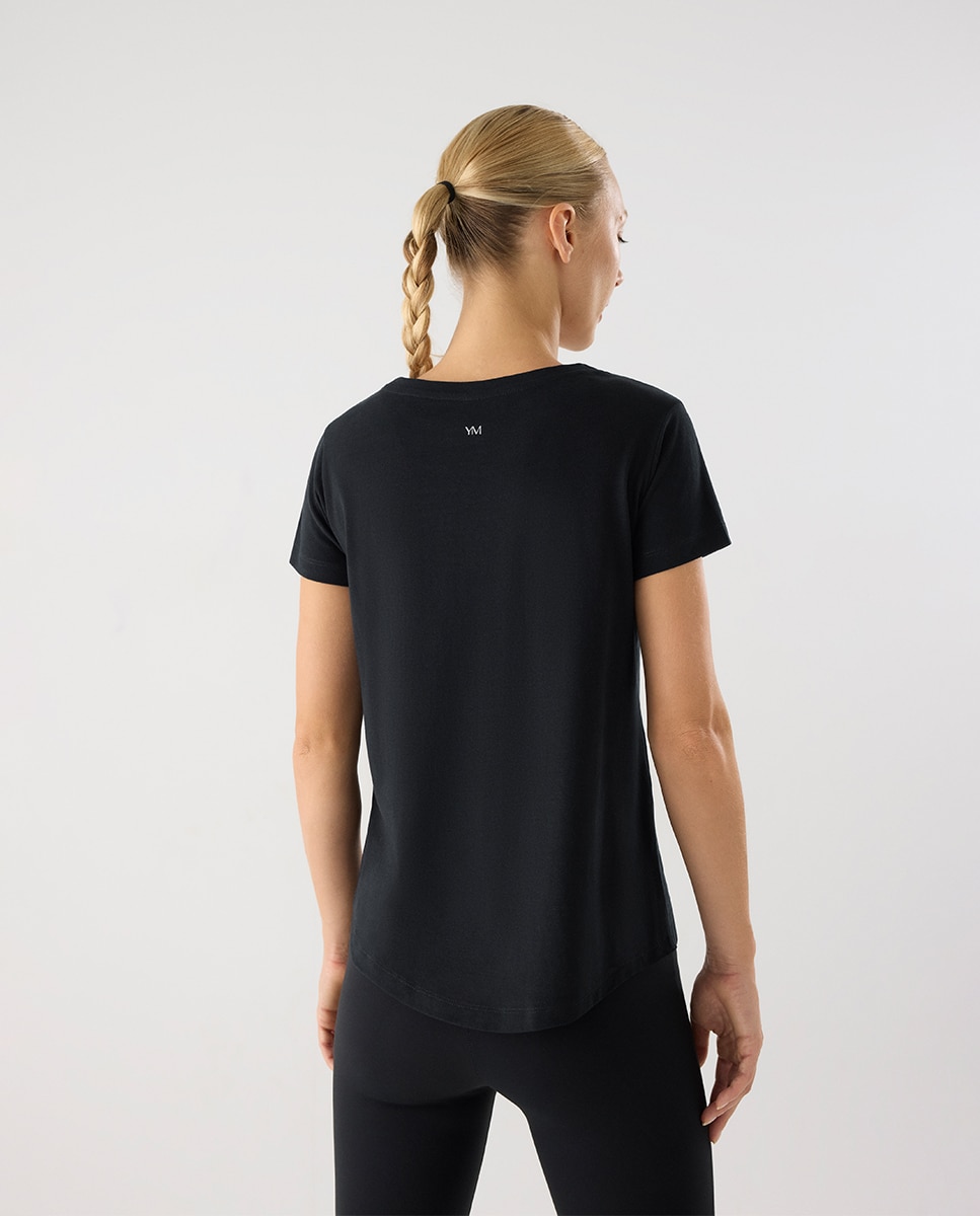 Camiseta deportiva algodón básica estilo deportivo - Ysabel Mora - Negro Negro-10