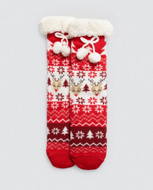 Imagen 0 de Calcetines mujer borreguito antideslizantes Navidad