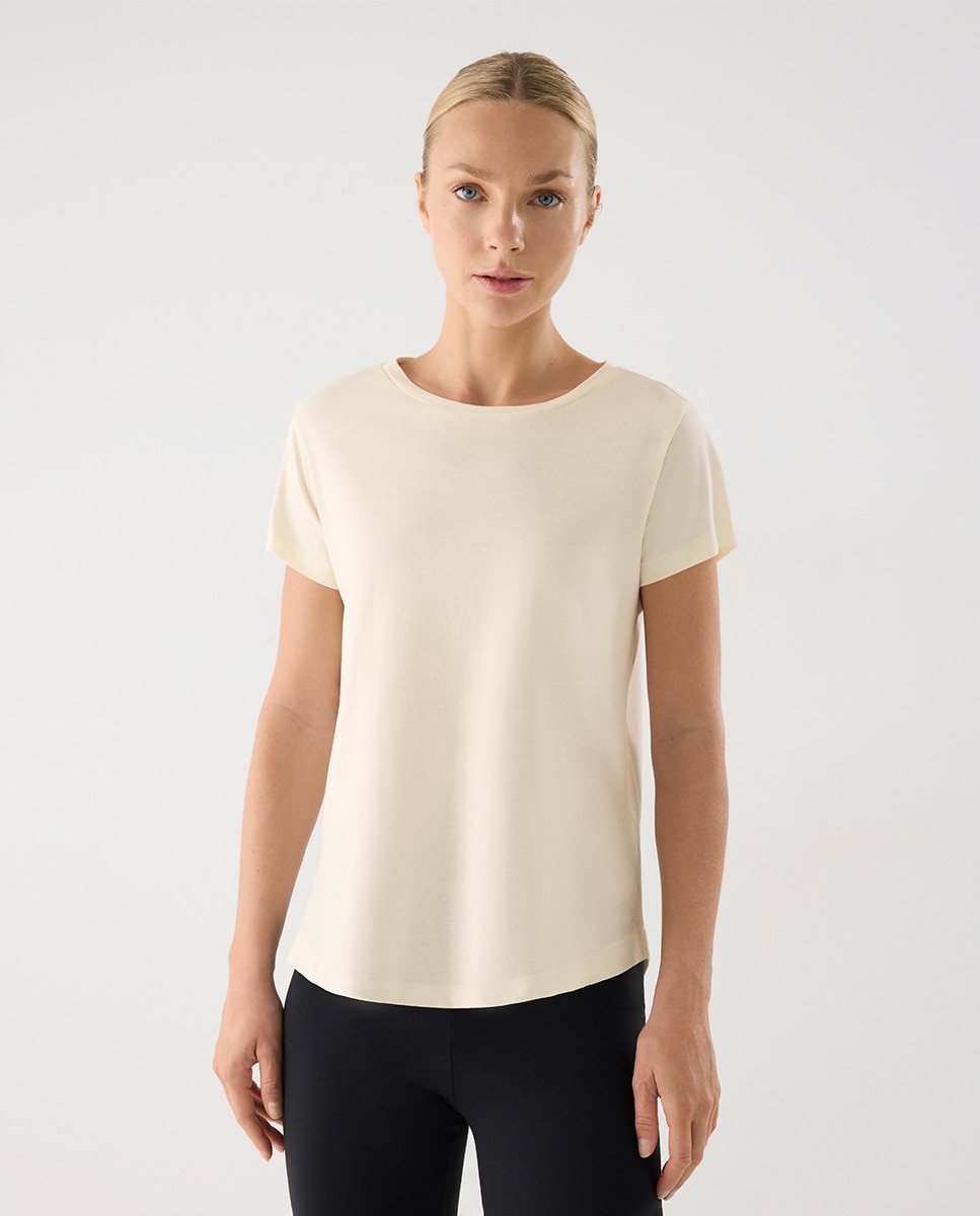 Camiseta deportiva algodón básica estilo deportivo - Ysabel Mora - Crudo Crudo-1