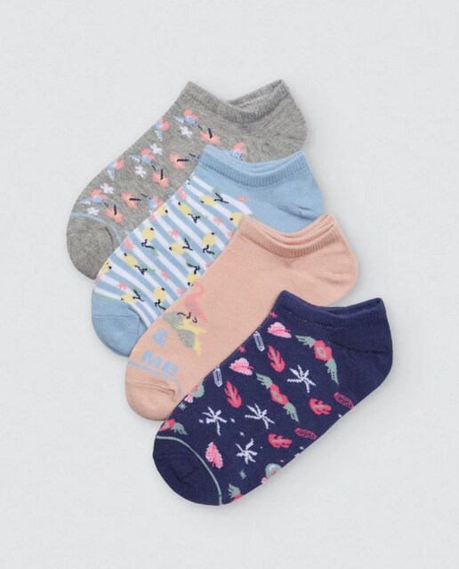 Imagen 0 de Pack 4 calcetines pinkies estampados pastel