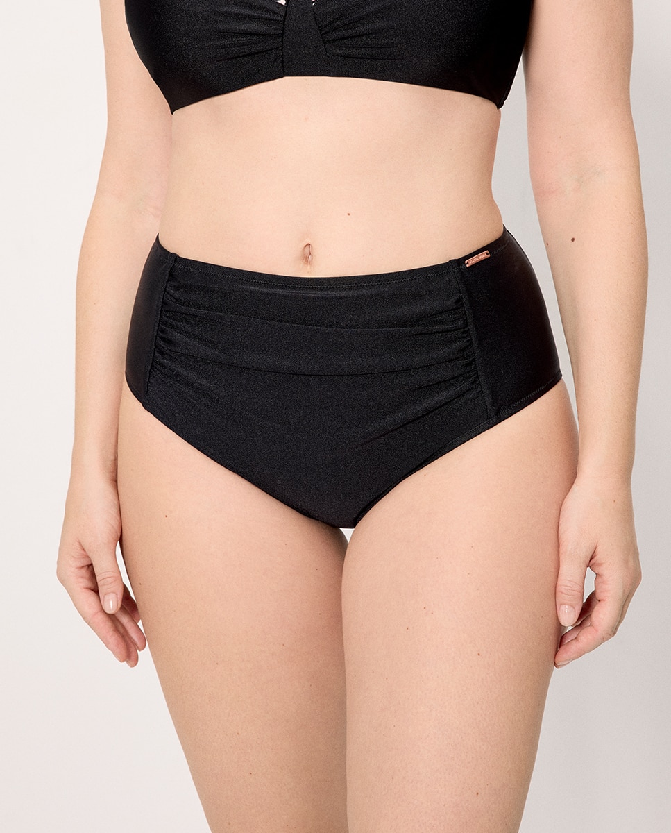 Imagen 0 de Bragas de bikini reductora alta con brillo Negro