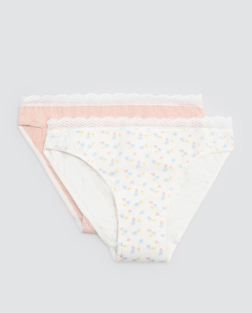 Ysabel Mora - Pack de 2 bragas mini estampadas pastel.