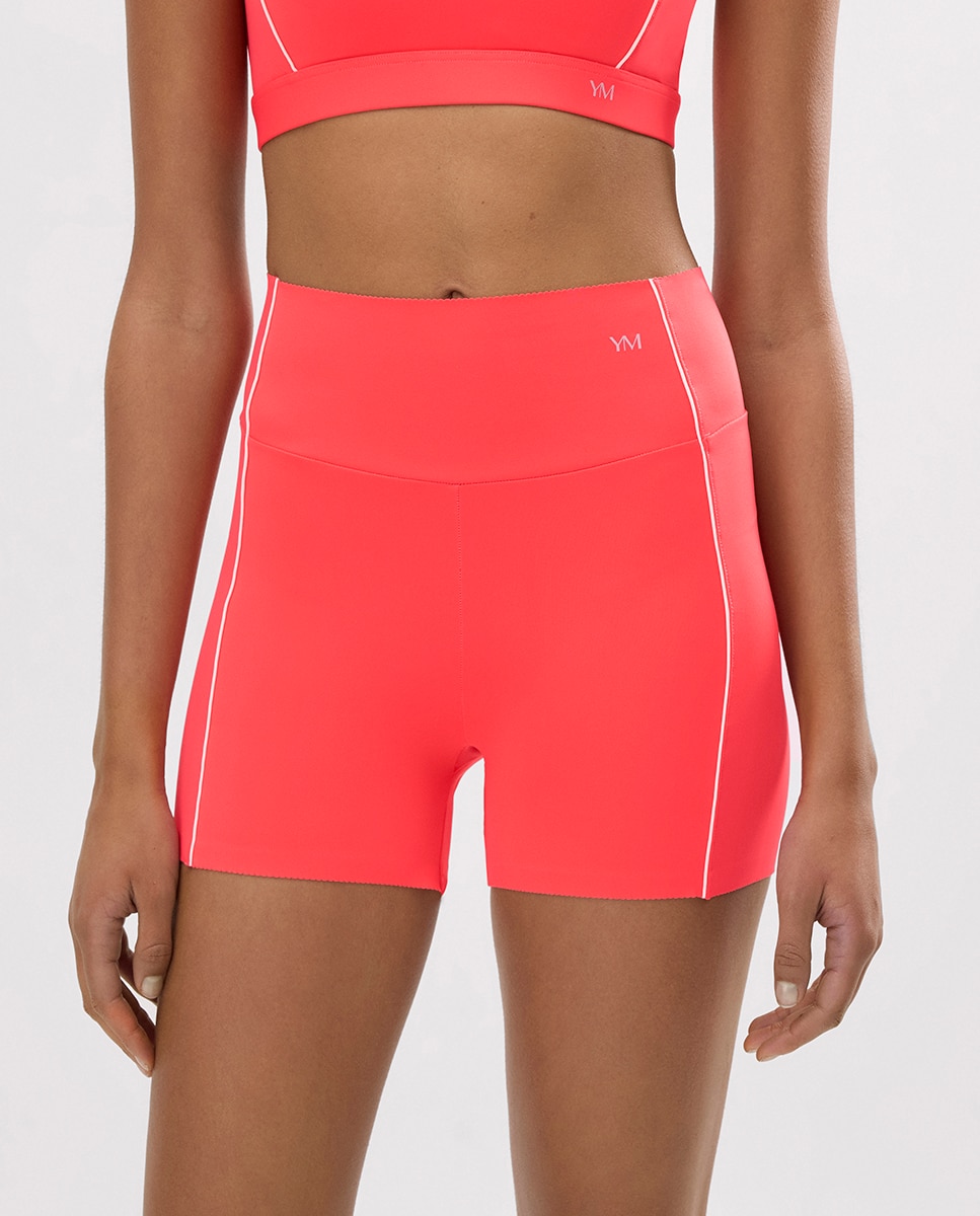 Shorts deportivos compressive cortos efecto push-up Coral Ysabel Mora Coral-1