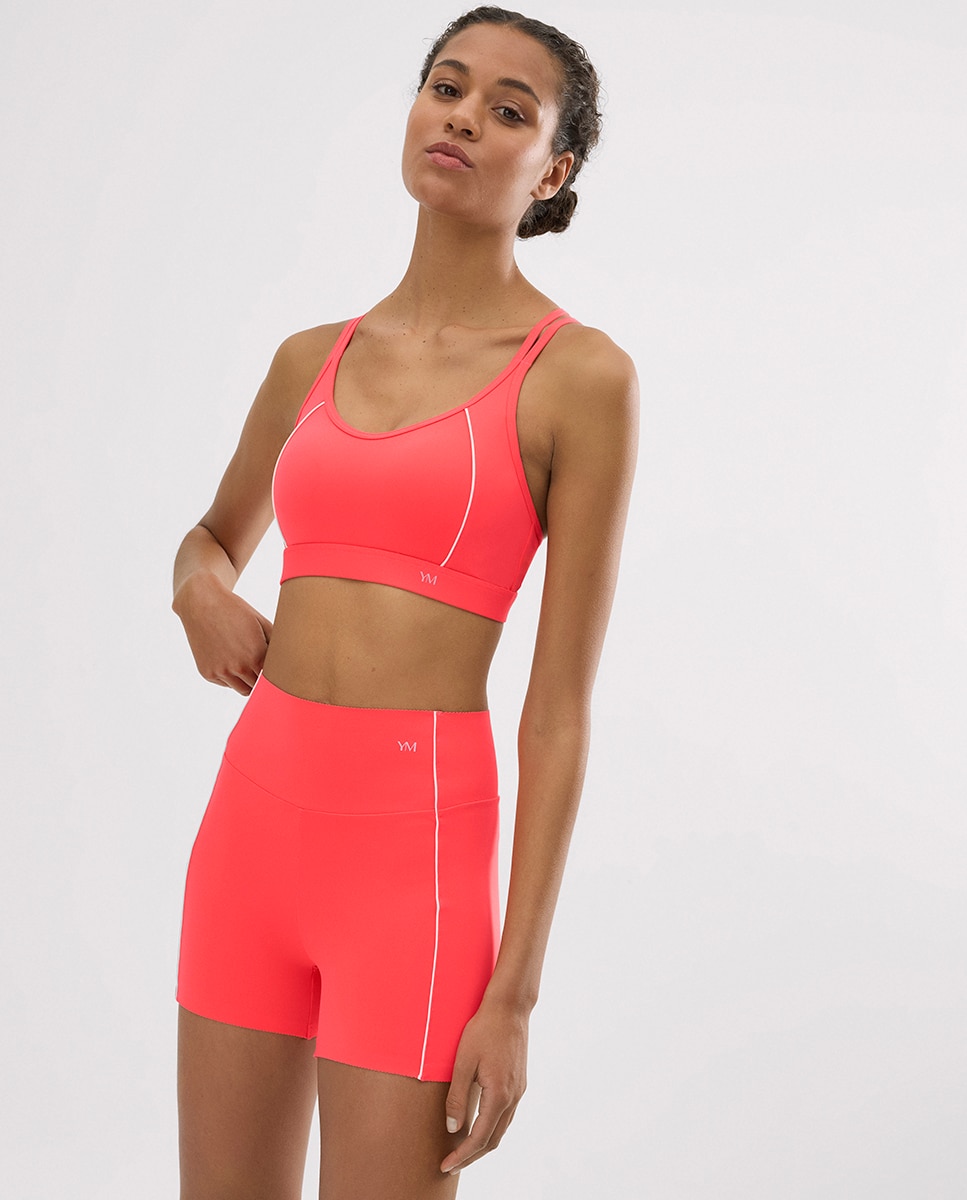 Shorts deportivos compressive cortos efecto push-up Coral Ysabel Mora Coral-3