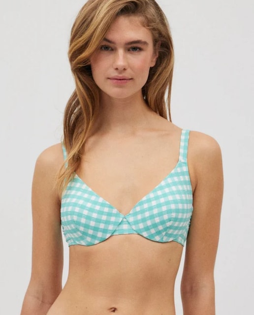 Imagen 0 de Top bikini clásico vichy con textura