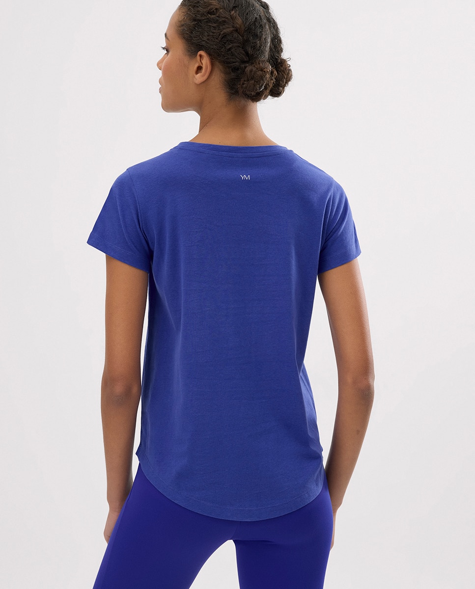 Imagen 0 de Camiseta deportiva algodón básica estilo deportivo Azul índigo